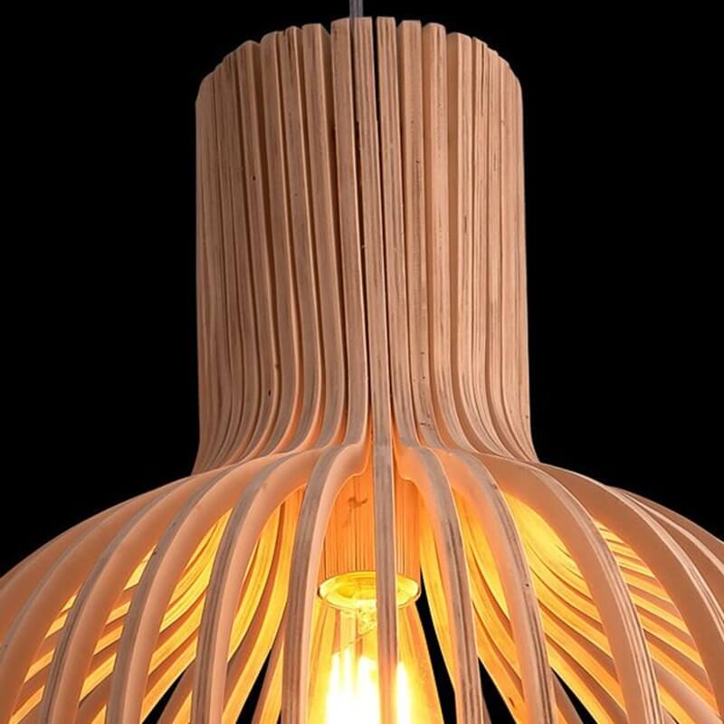 Suspension / Lampe balinaise en bois style octo