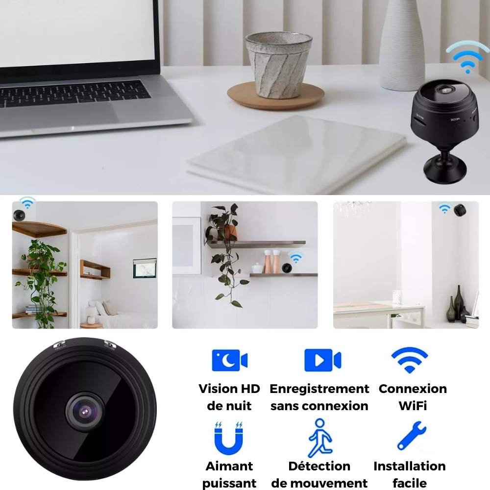 OTADUG Caméra Espion WiFi HD 1080P Mini Caméra de Surveillance avec Vision Nocturne/Détection de Mouvement/Partage pour Regarder la Vidéo en Direct sur Votre Téléphone OTADUG Caméra Espion WiFi HD 1080P Mini Caméra de Surveillance avec Vision Nocturne/Détection de Mouvement/Partage pour Regarder la Vidéo en Direct sur Votre Téléphone