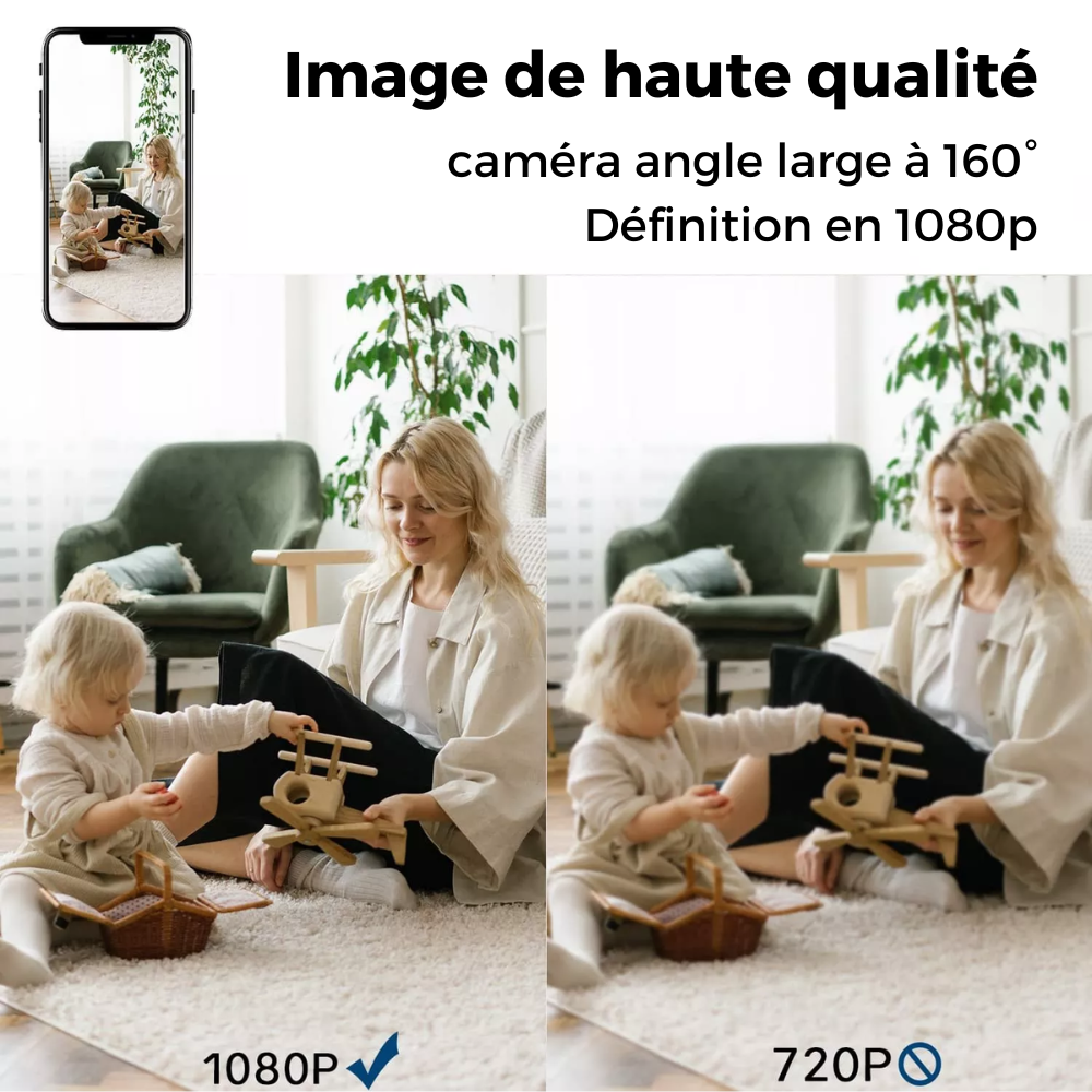 Mini Caméra de surveillance full HD sans fil connectée en WiFi – MODERNY