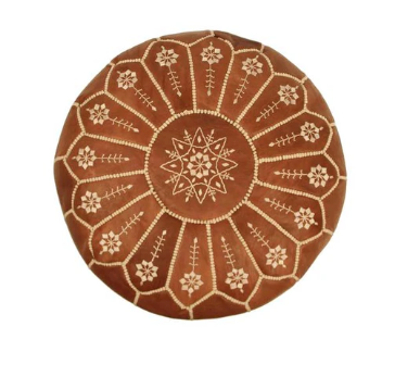 Pouf rond marocain vintage fabriqué à la main à Fez, Maroc En vente sur Pouf rond marocain vintage fabriqué à la main à Fez, Maroc En vente sur
