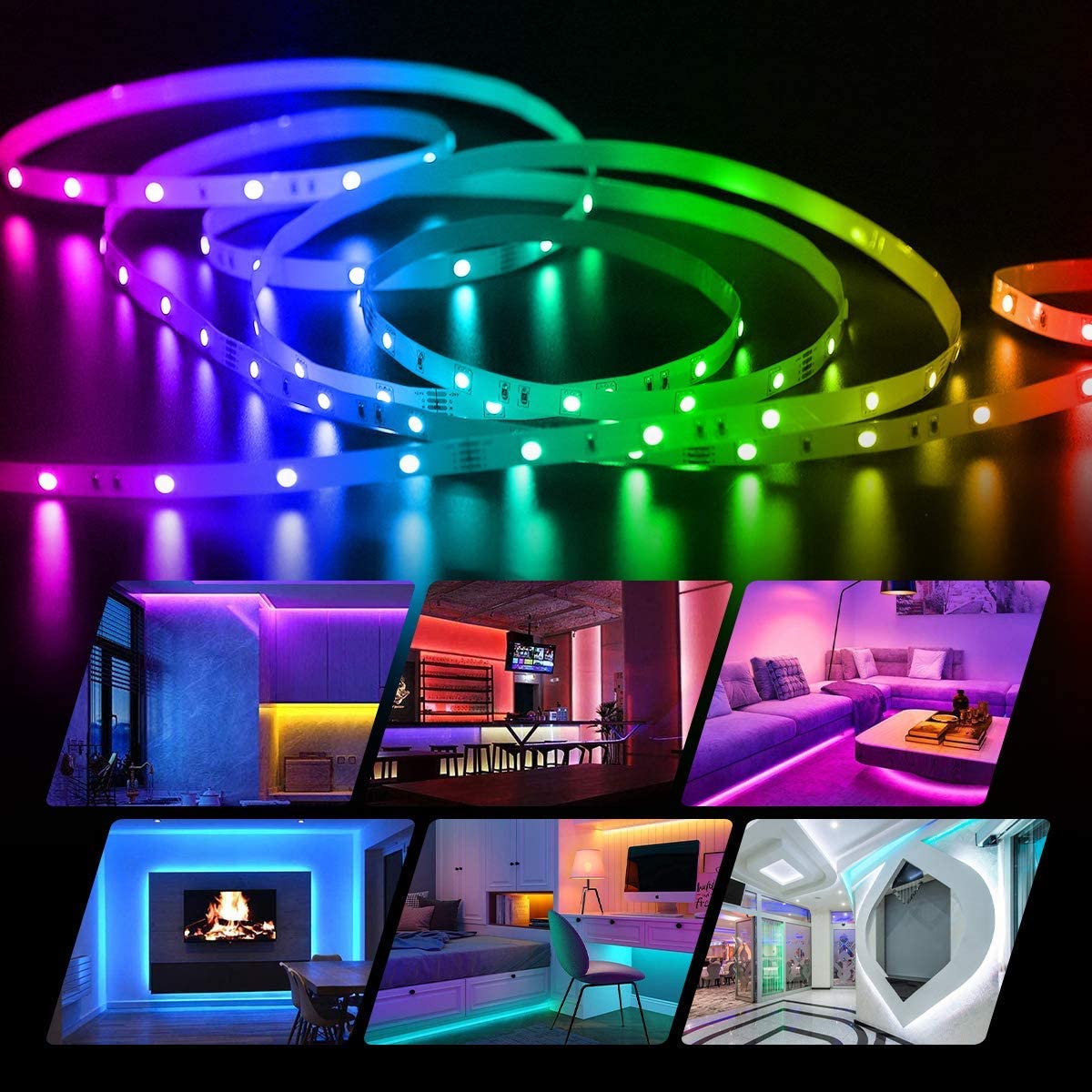 Diyife Ruban LED 6M [App Smart Control], Multicolore Flexible Bluetooth  5050 RGB Bande LED, Synchronisation Musique/Voix Changement de Couleur DIY  TV, Chambre, Canapé : : Luminaires et Éclairage