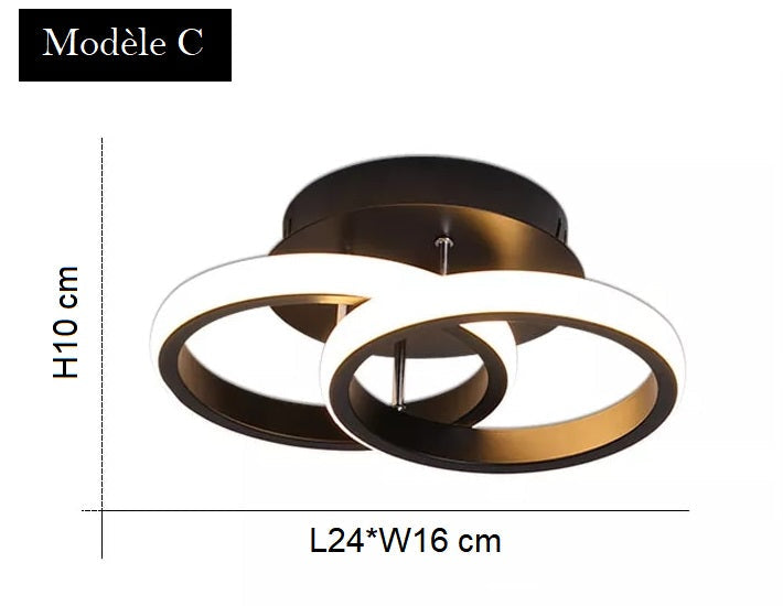 Plafonnier moderne, cercle et spot à LED