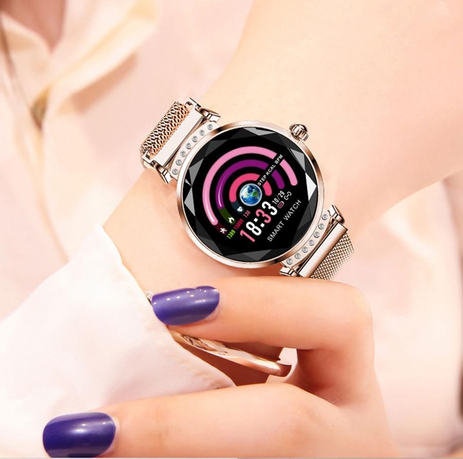 Montre connectée MagicFox Montre connectée femme, bracelet connecté avec  fréquence cardiaque, podometre, écran tactile, suivi de performance -  android, ios
