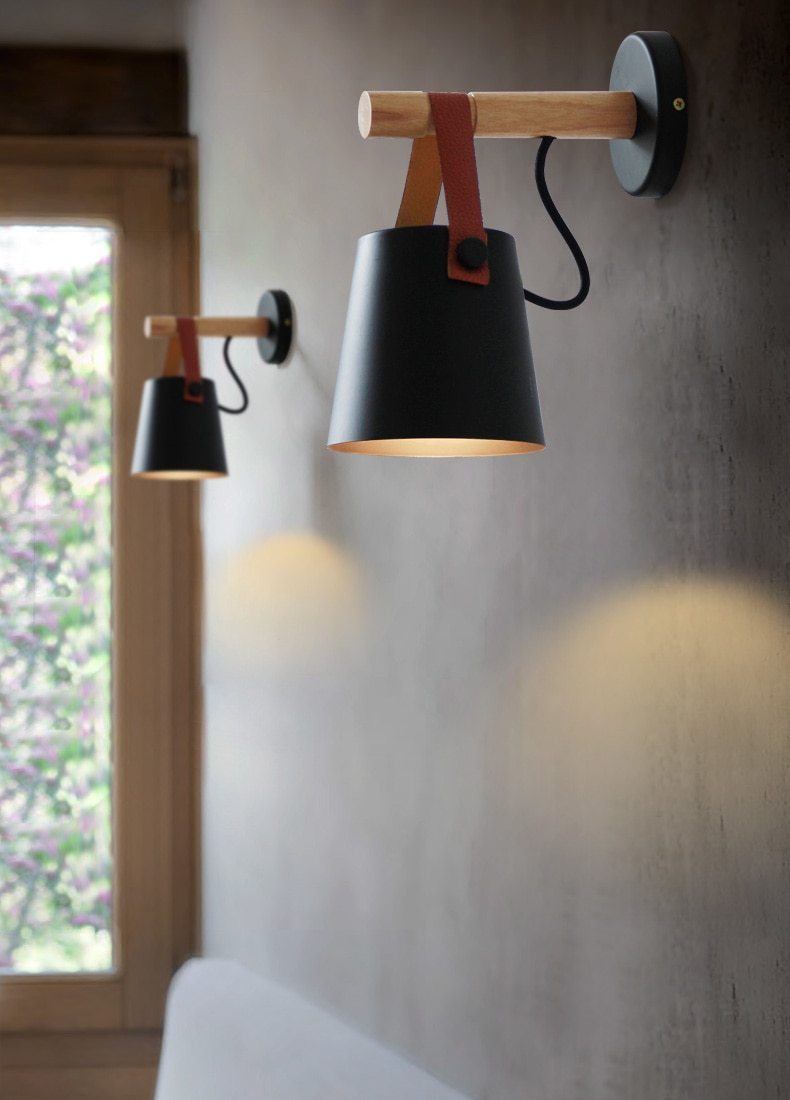 Nordic Wooden Hanging Wall Lamp - MODERNY