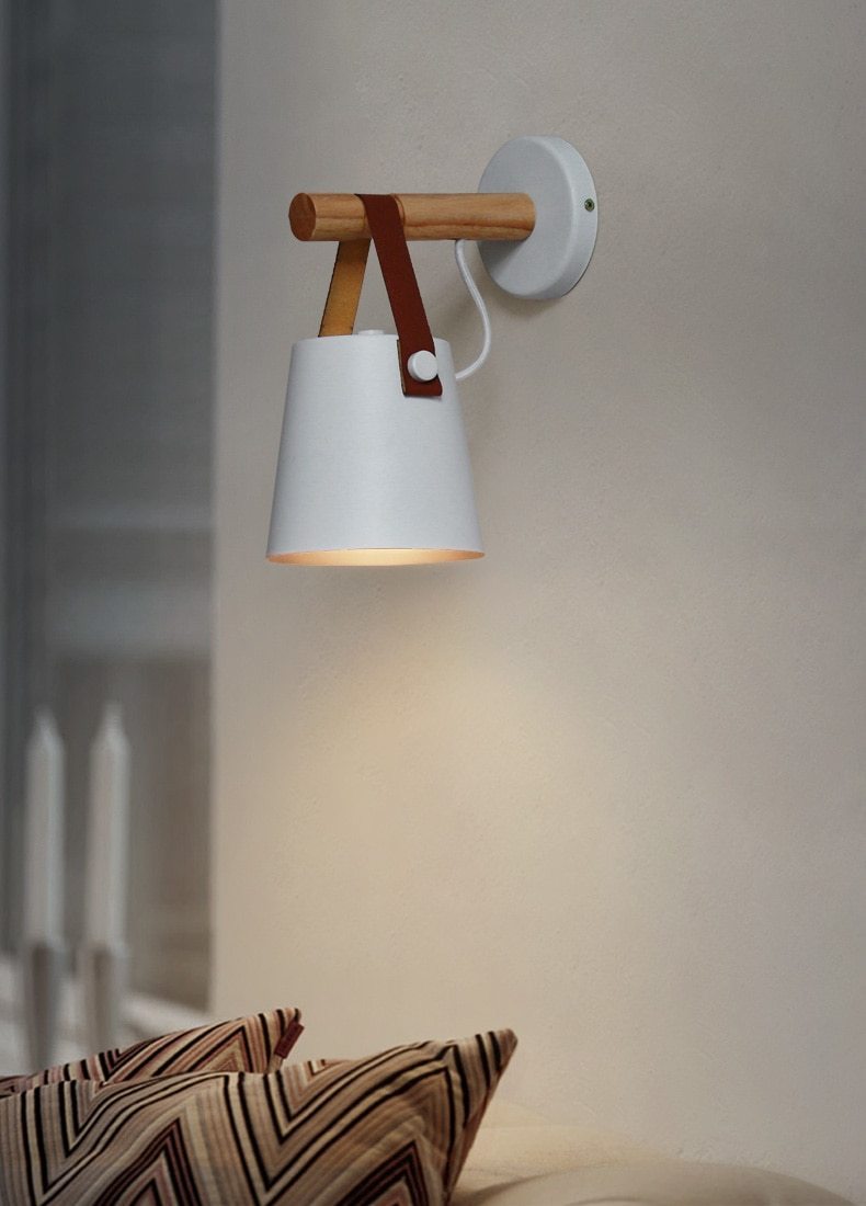 Nordic Wooden Hanging Wall Lamp - MODERNY